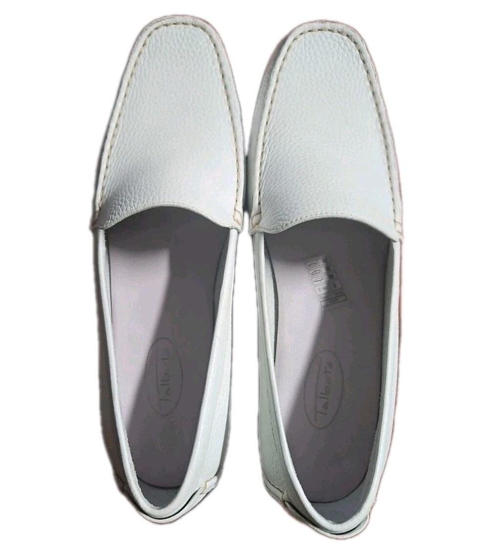 Talbots Shoes Loafers Women's Size 9 White Leather Moccasin Slip On